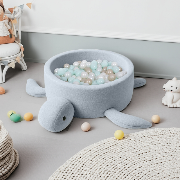 MeowBaby Ballenbak Schildpad Bouclé - Blauw