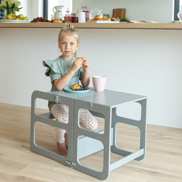 Montessori Houten Learning Tower 2in1 - Grijs