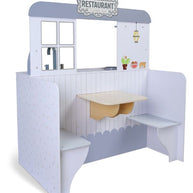 Gerardo’s Toys Houten 2in1 Diner speelgoedrestaurant met tafel en zitplaatsen voor kinderen