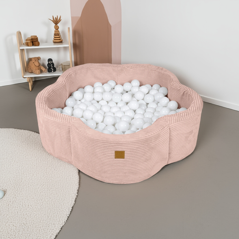 MeowBaby Ballenbak Rib Bloem - Roze