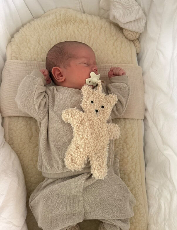 Merino wollen onderlegger wieg