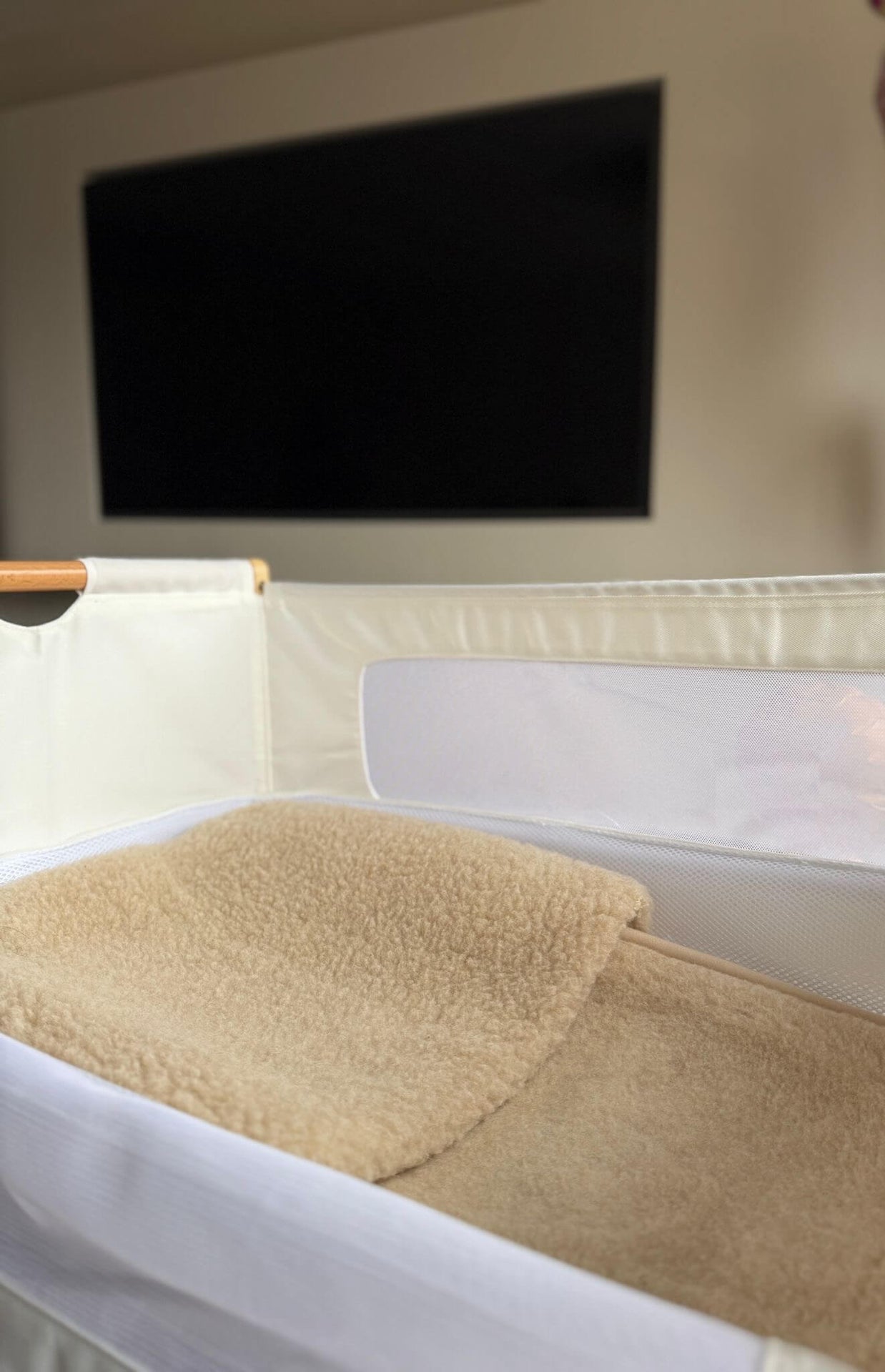 Merino wollen onderlegger wieg