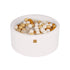 MeowBaby Ballenbak Boucle Wit met goud, beige, wit en transparante ballen, inclusief 300 stuks