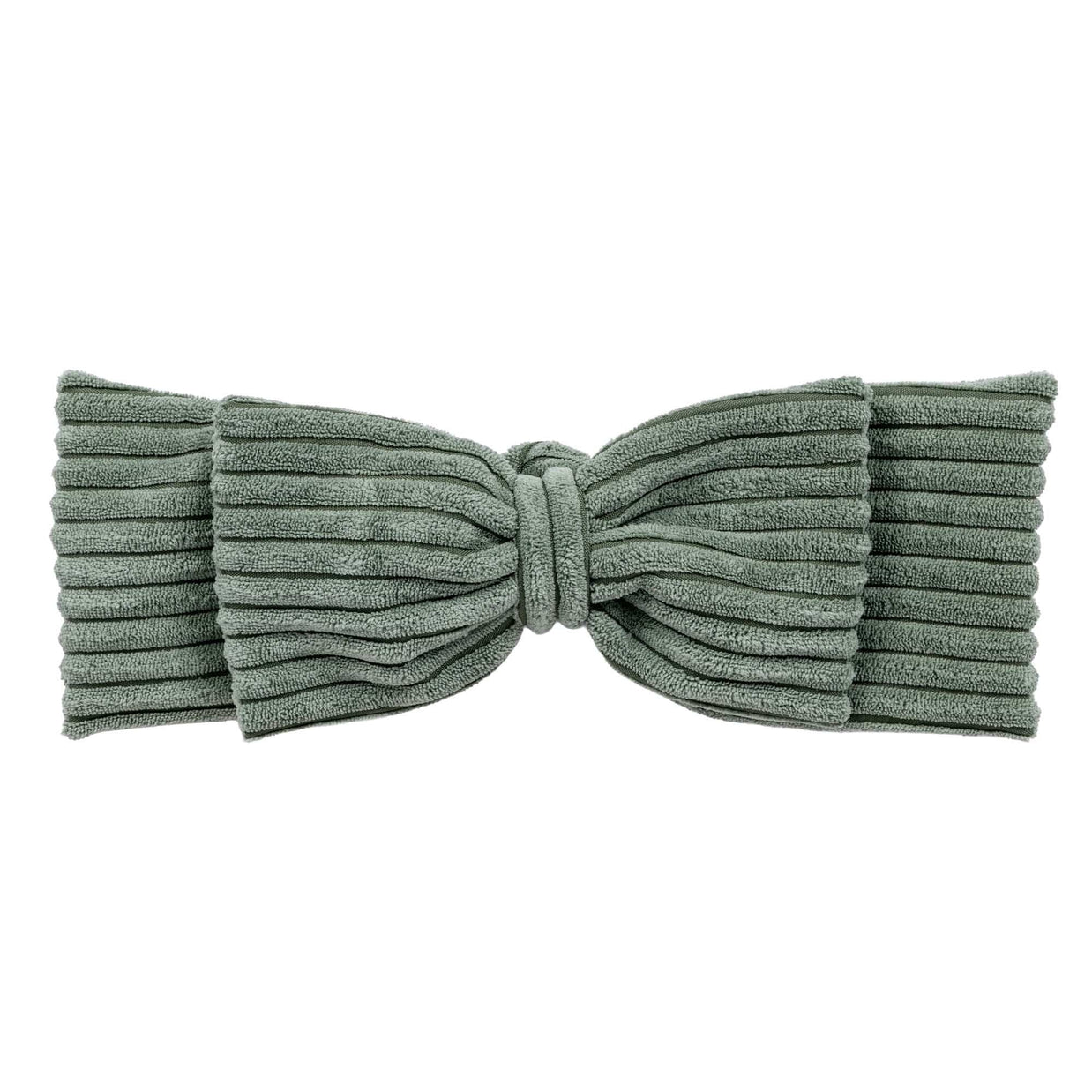 Babynestje met Gevlochten Bumper - Olive Green zachte ribstof haarband voor baby’s