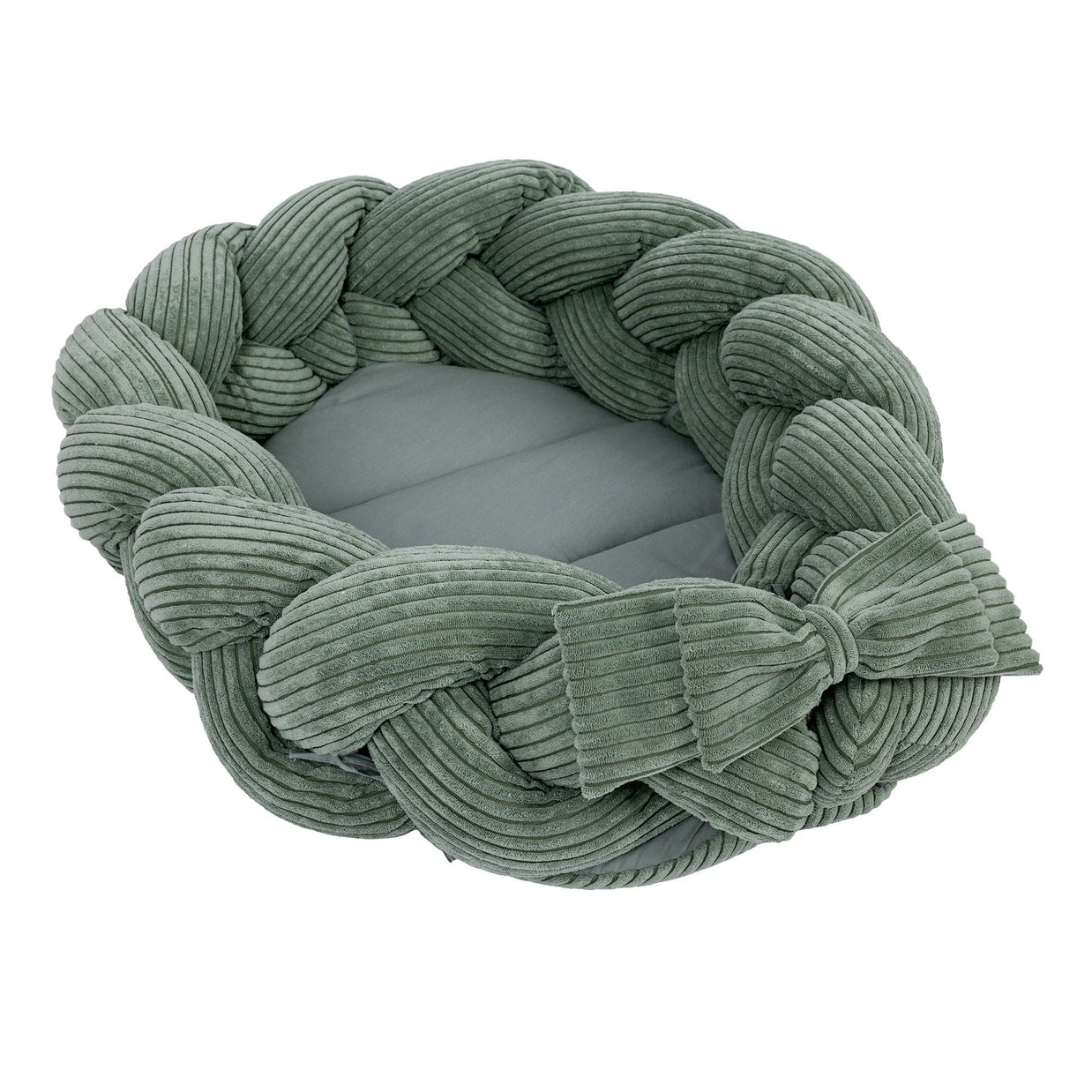 Babynestje met Gevlochten Bumper - Olive Green zacht en comfortabel voor baby's veilig nestje