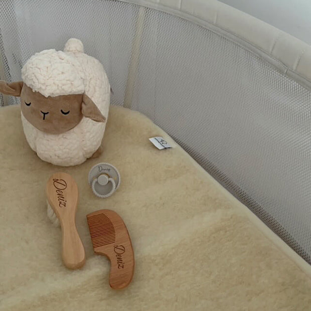 Merino wollen onderlegger wieg