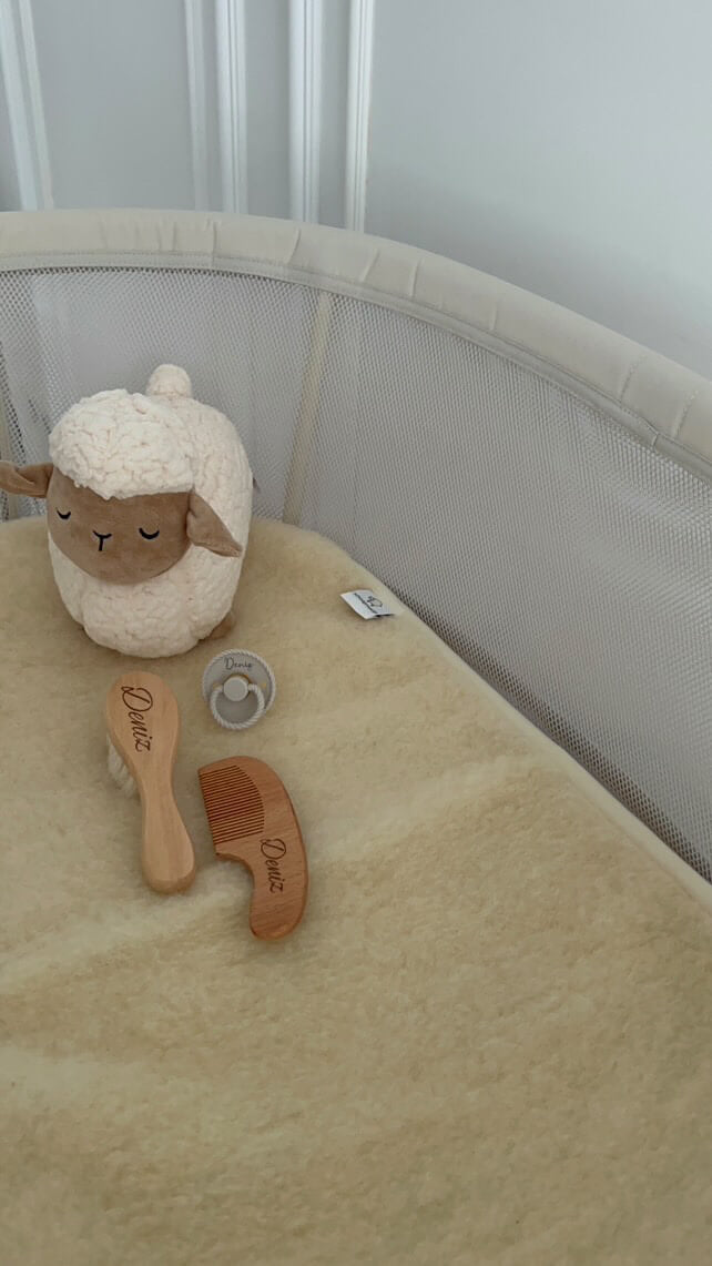 Merino wollen onderlegger wieg