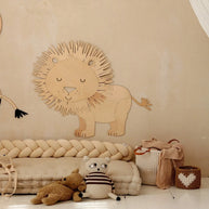 Cut It Now houten wanddecoratie jungle leeuw aan muur in kinderkamer sfeervol интерьер