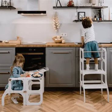 Houten Learning Tower 2in1 - Grijs