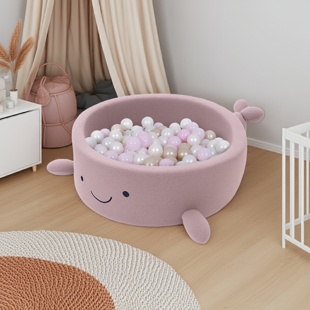 MeowBaby Ballenbak Walvis Bouclé - Roze