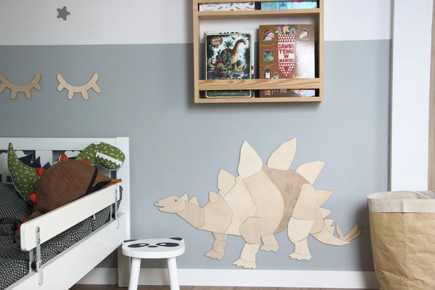 Cut It Now Houten Wanddecoratie Dinosaur Stegosaurus puzzel van houten elementen aan de muur