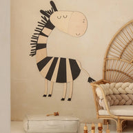 Cut It Now Houten Wanddecoratie Safari Zebra zwart wit houten zebra aan muur in kinderkamer