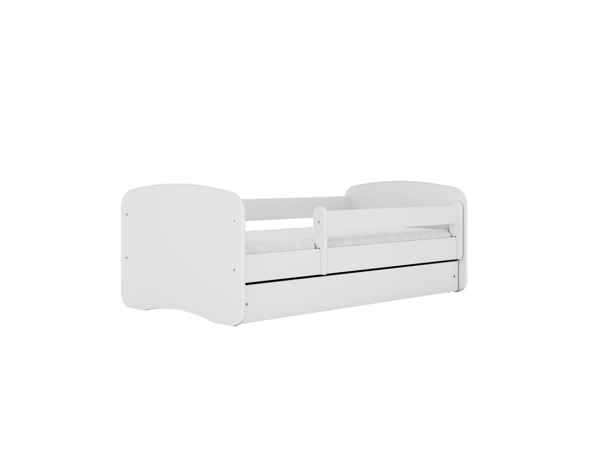 Kocot Kids Junior Bed wit met zijbeveiliging en praktische lade voor extra opbergruimte