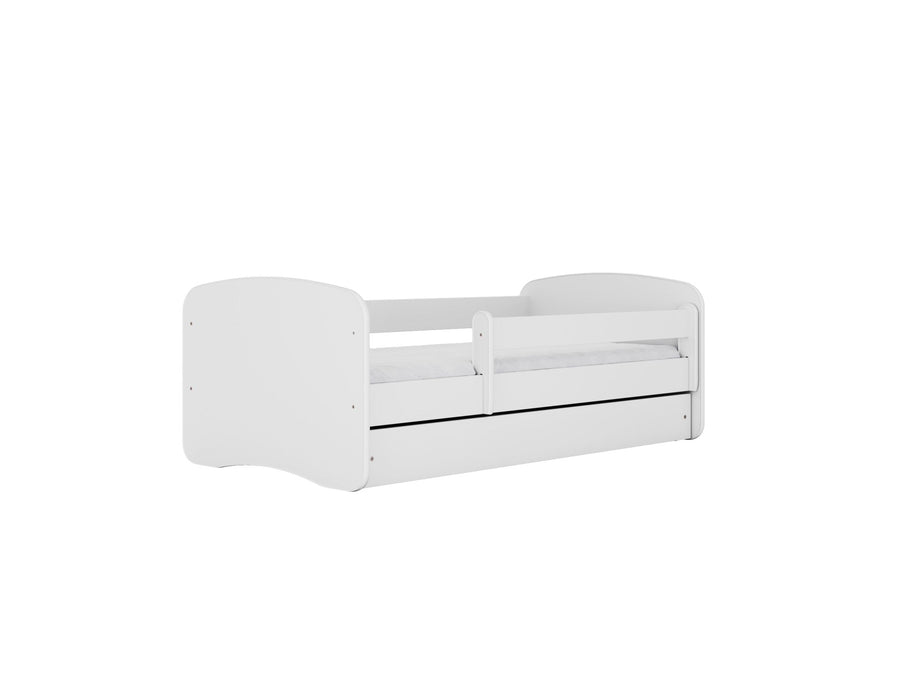 Kocot Kids Junior Bed wit met zijbeveiliging en praktische lade voor extra opbergruimte
