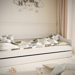 Kocot Kids Junior Bed Blanka wit bed met slimme opbergruimte en strak design