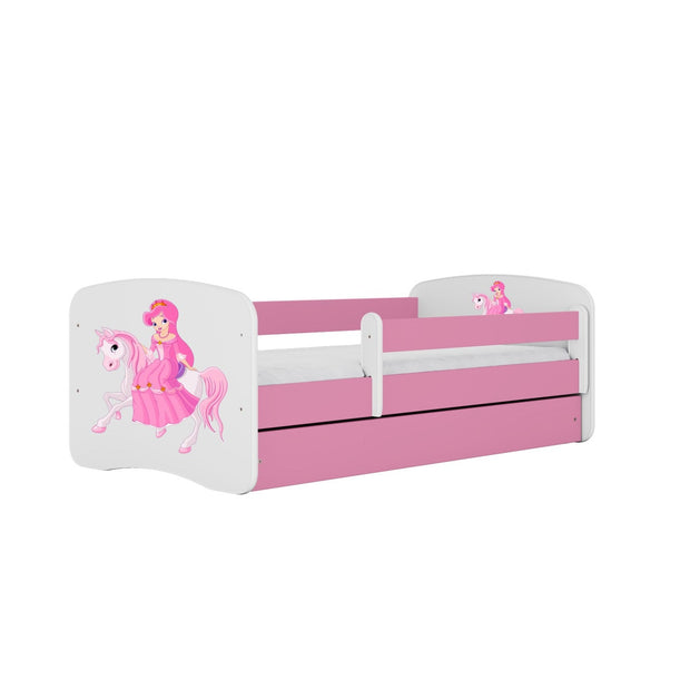 Kocot Kids Junior Bed Prinses roze kinderbed met lade en zijbeveiliging veilig design