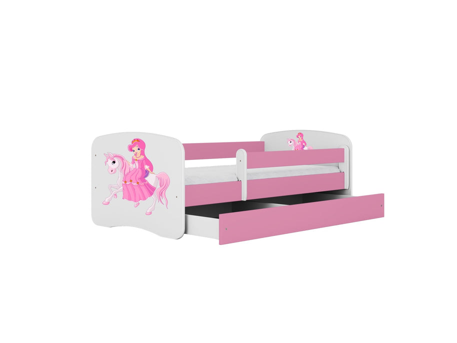 Kocot Kids Junior Bed Prinses roze kinderbed met lade en veiligheidsbeugels