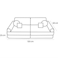 Medium Modular Sofa for Kids - Churros Moon Grey