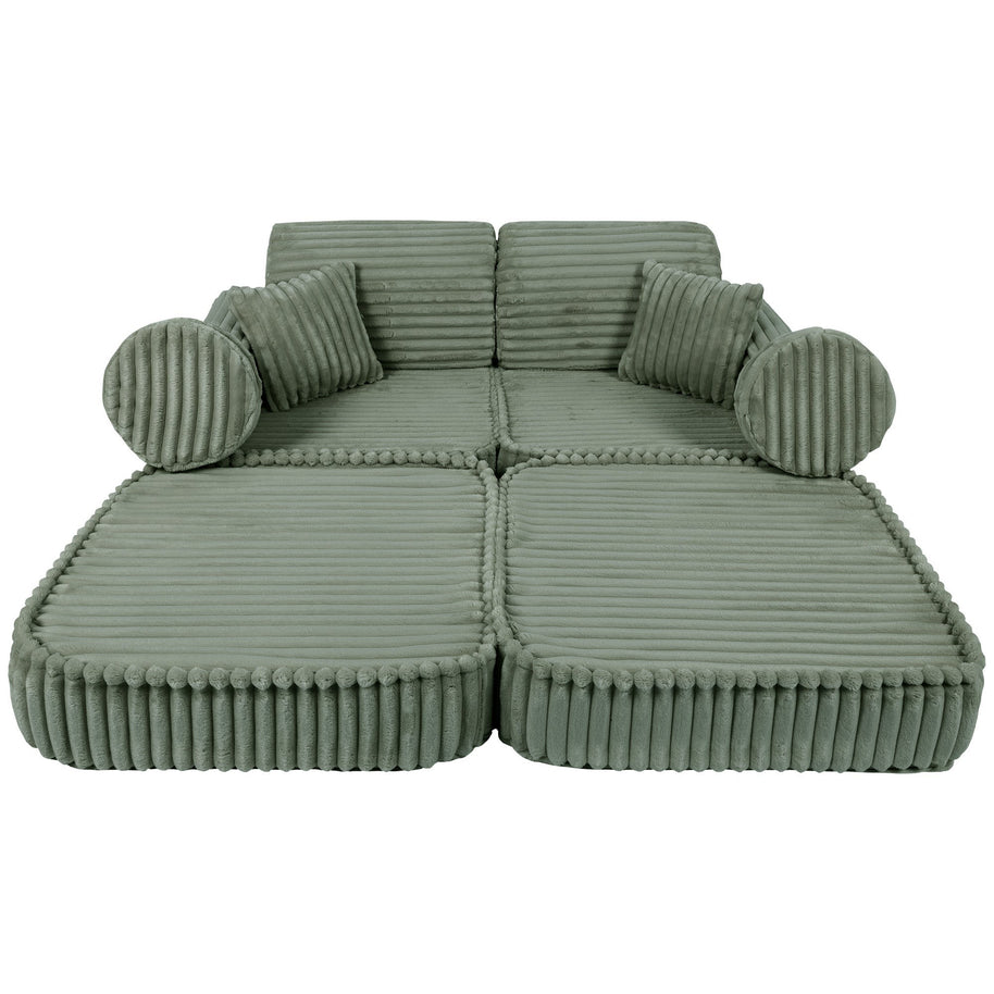 Medium Modular Sofa for Kids - Churros Sage Green