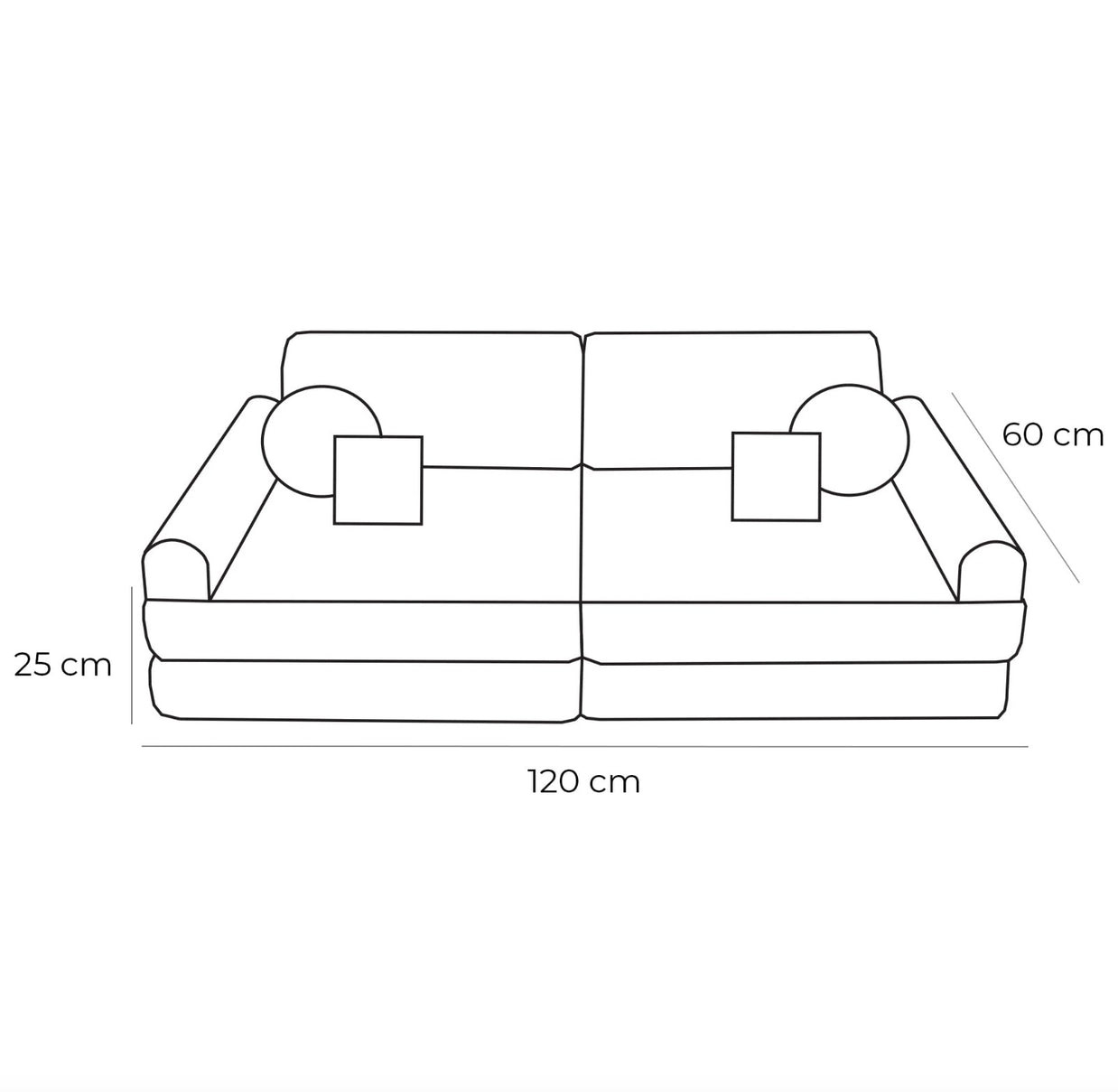 Medium Modular Sofa for Kids - Churros Sage Green