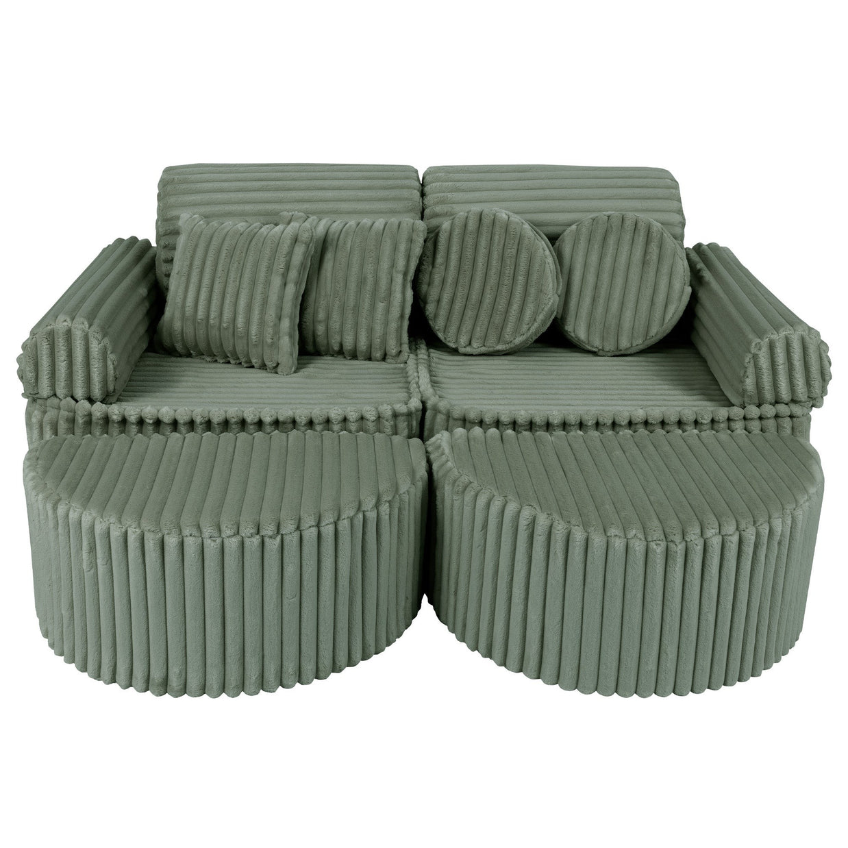 Medium Modular Sofa for Kids - Churros Sage Green Plus