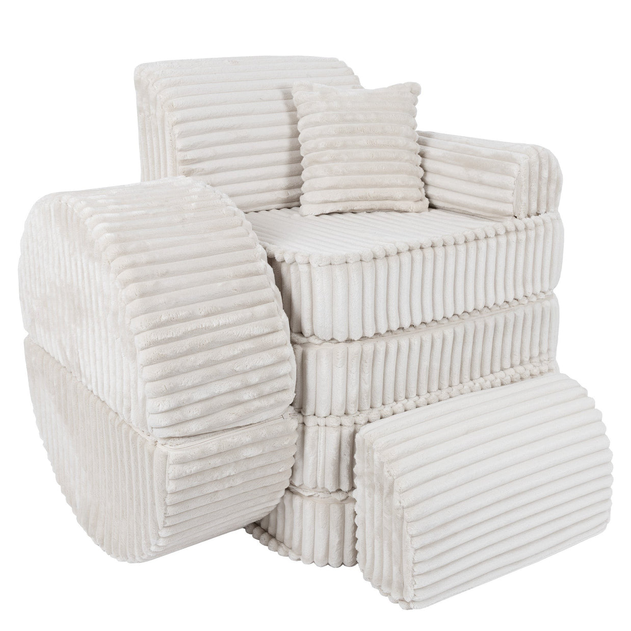 Medium Modular Sofa for Kids - Churros White Plus