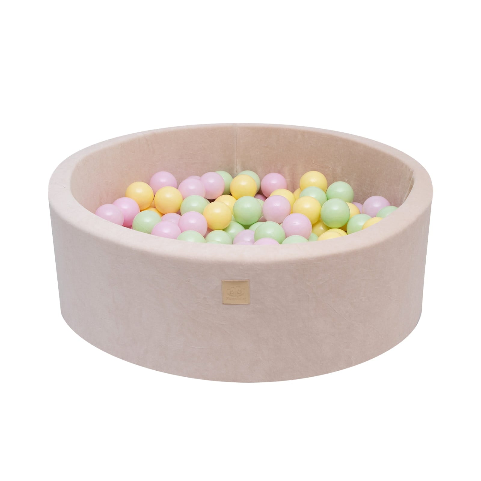 MeowBaby Ballenbak Ecru - Spring met zachte bekleding en 200 kleurrijke ballen