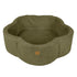 MeowBaby Ballenbak Rib Bloem in khaki stof met ribbelstructuur en bloemvormig design