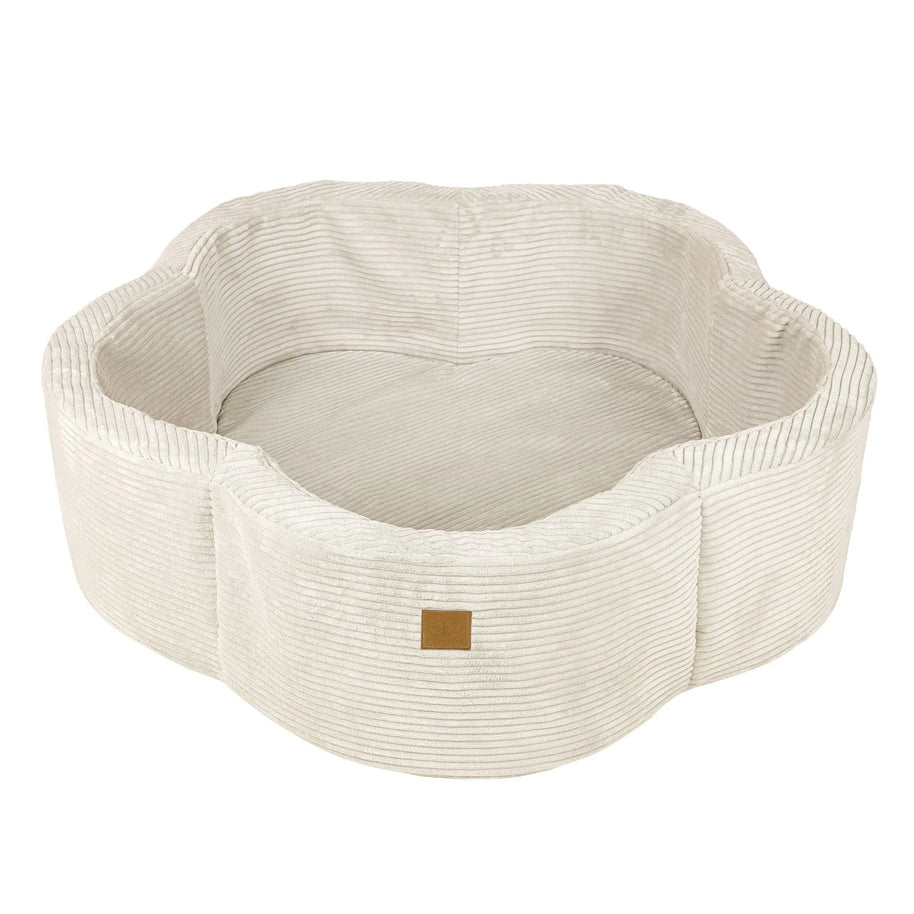 MeowBaby Ballenbak Rib Bloem vanille kleur, zacht en veilig speelplezier voor kinderen