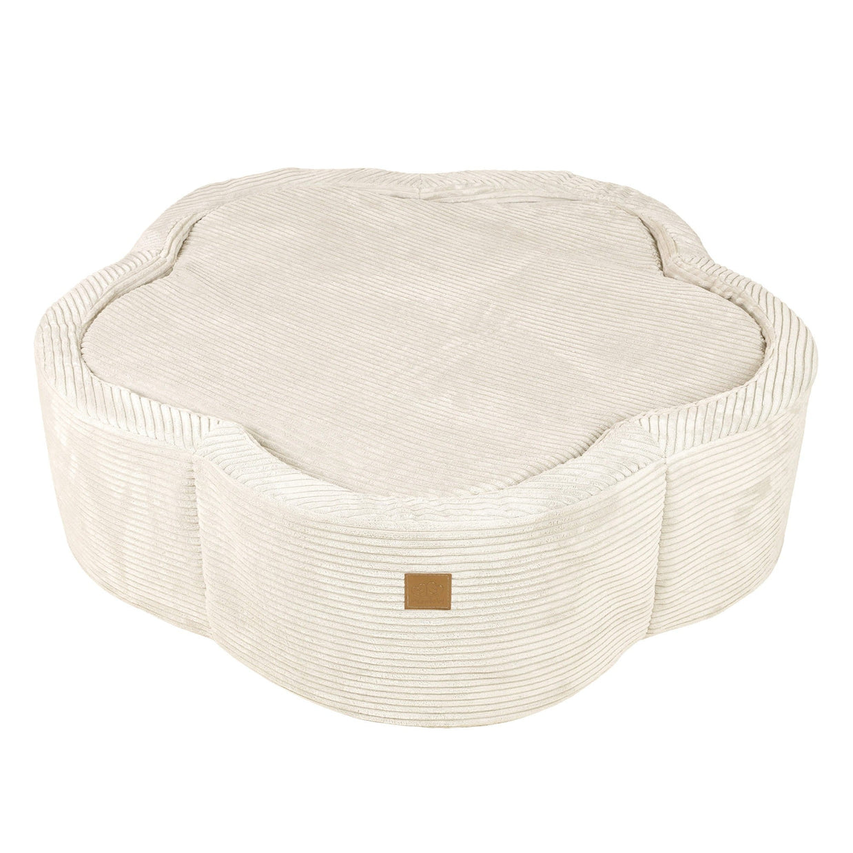 Ballenbak Rib Bloem - Vanille in bloemvorm met ribstof en zachte uitstraling