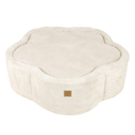 Ballenbak Rib Bloem - Vanille in bloemvorm met ribstof en zachte uitstraling