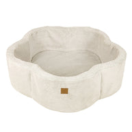 MeowBaby Ballenbak Rib Bloem vanille kleur, zacht en veilig speelplezier voor kinderen