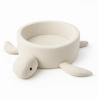 MeowBaby Ballenbak Schildpad Bouclé in zachte Cheesecake Cream Beige kleur