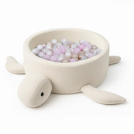 Foam Baby Ball Pit Without Balls - Turtle Cheesecake Cream Beige Boucle