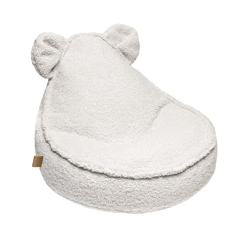 Zitzak Teddy Beer - Cream zachte en comfortabele zitzak met schattige oren in crèmekleur