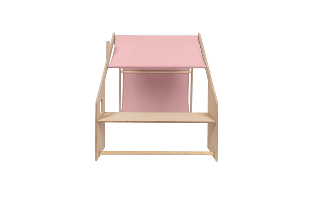 MeowBaby Houten Speelhuisje voor Kinderen Natural met roze luifel, veilig en duurzaam design