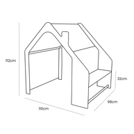 MeowBaby® White Wooden House for Kids - Pink Roof