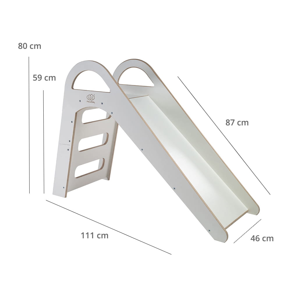 Houten indoor glijbaan met afmetingen 111x80x87 cm voor veilig speelplezier binnen