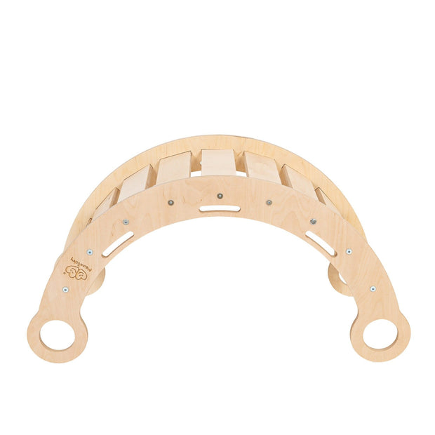 Schommelstoel & klimrek 2in1 - Hout - Beige kussen