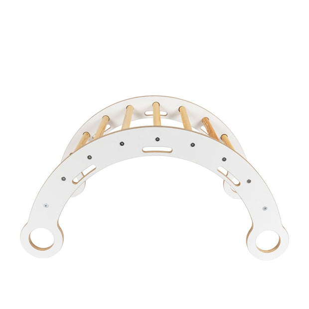 Schommelstoel & klimrek 2in1 - Wit - Tan Beige kussen