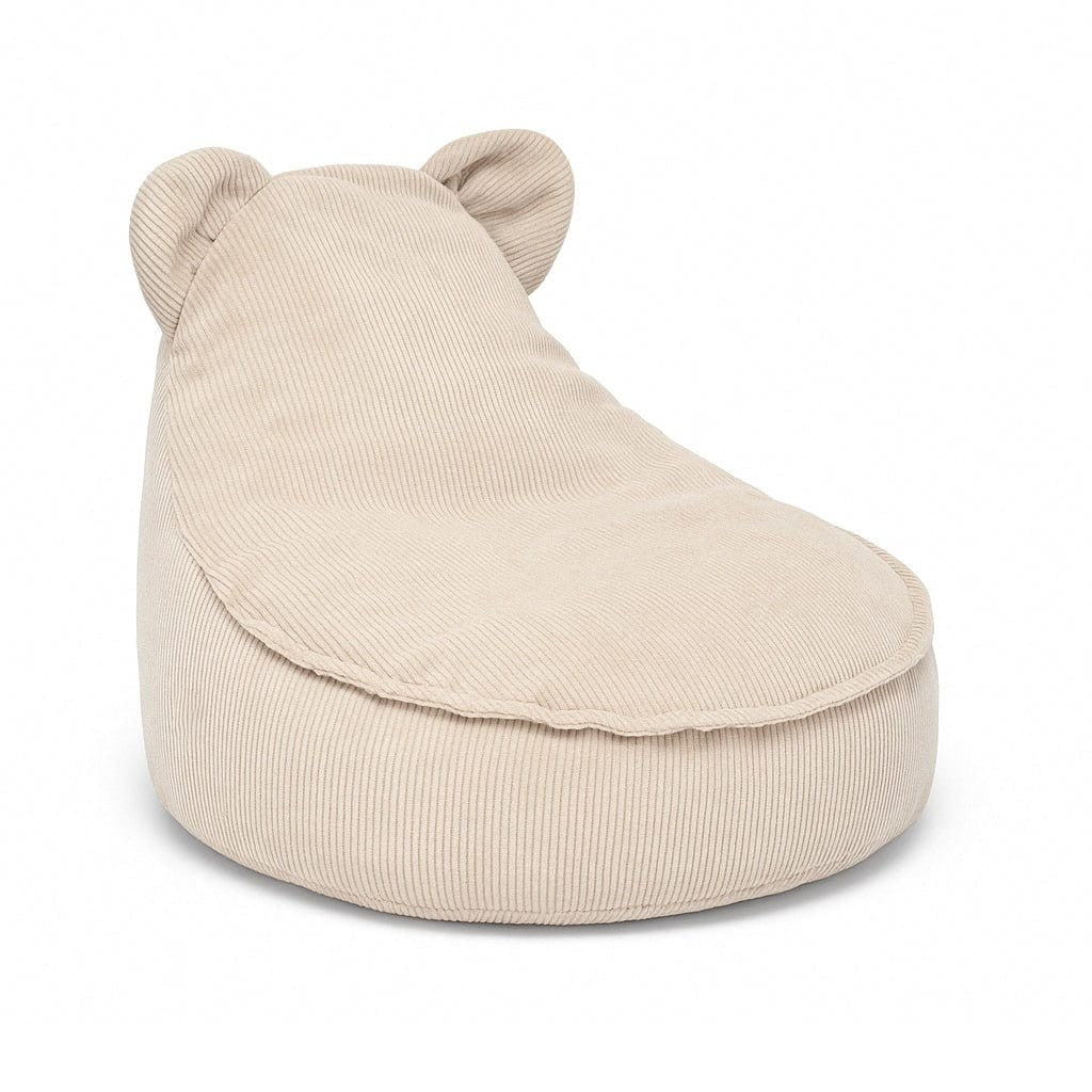Zitzak Rib Beer - Beige met comfortabele ribstof en speelse oren voor extra sfeer