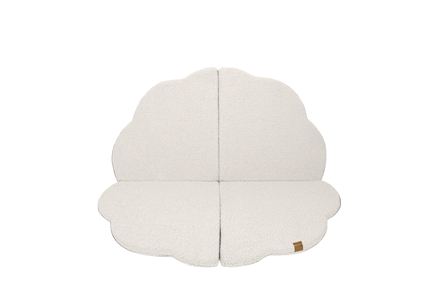 MeowBaby Speelmat Bearly Cream zachte babymat in neutrale kleur vorm van blad ideaal voor peuters