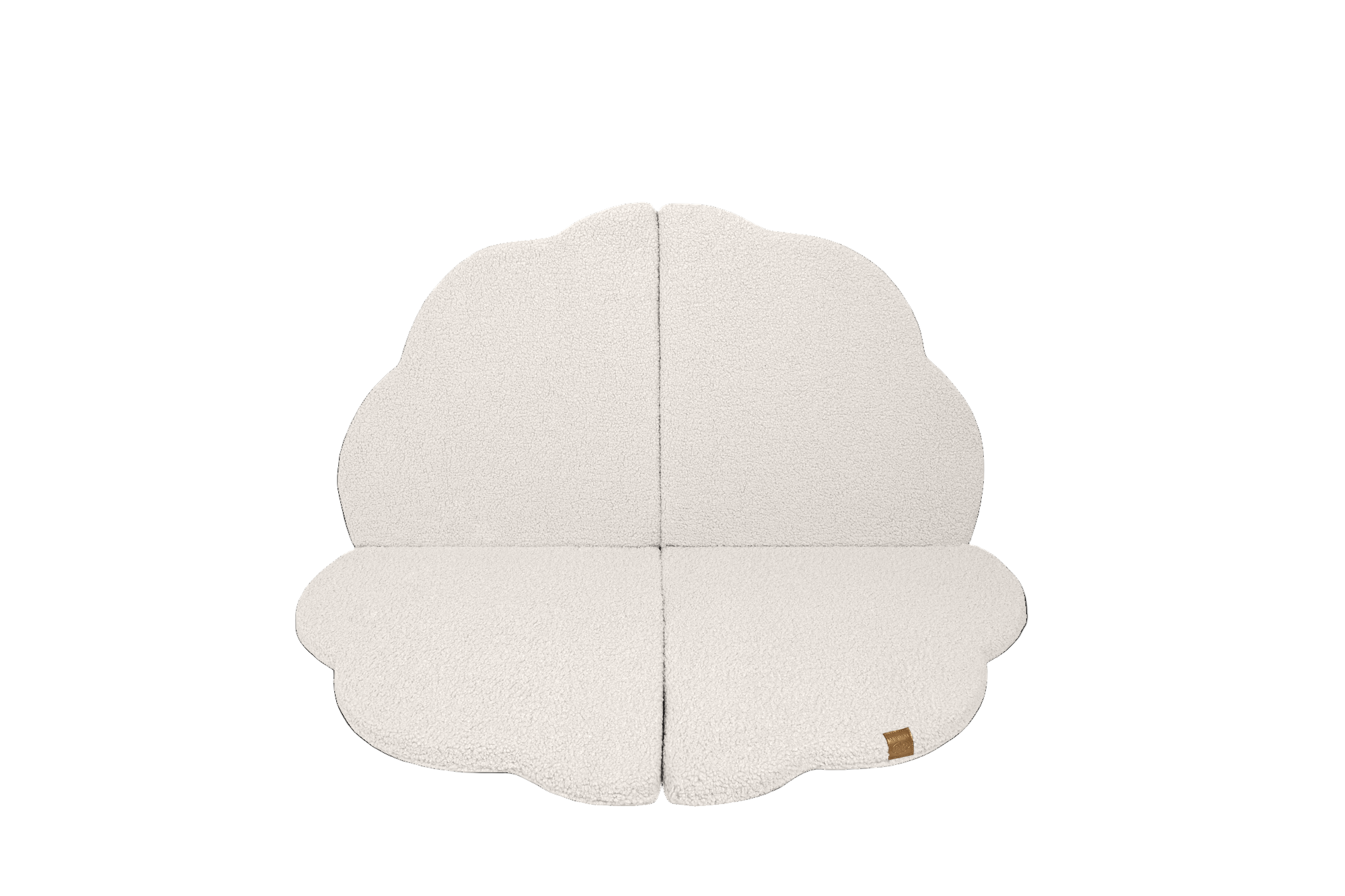 MeowBaby Speelmat Bearly Cream zachte babymat in neutrale kleur vorm van blad ideaal voor peuters