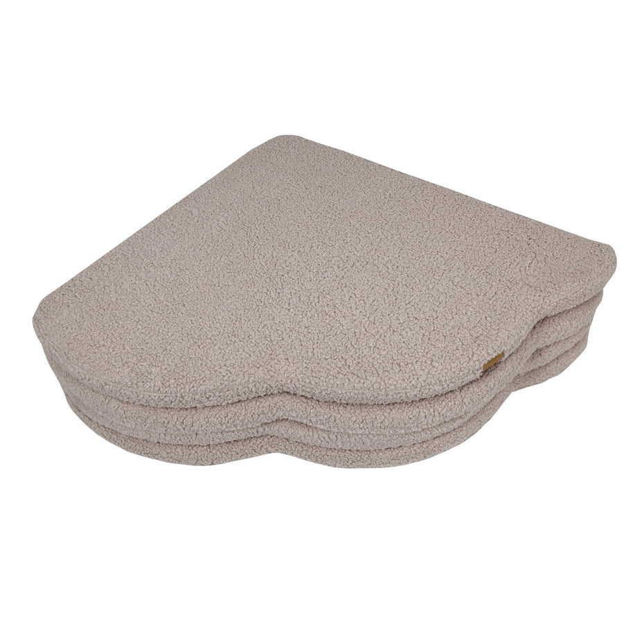 MeowBaby Speelmat Bouclé - Bearly Light Grey zachte babymat voor kinderen en peuters