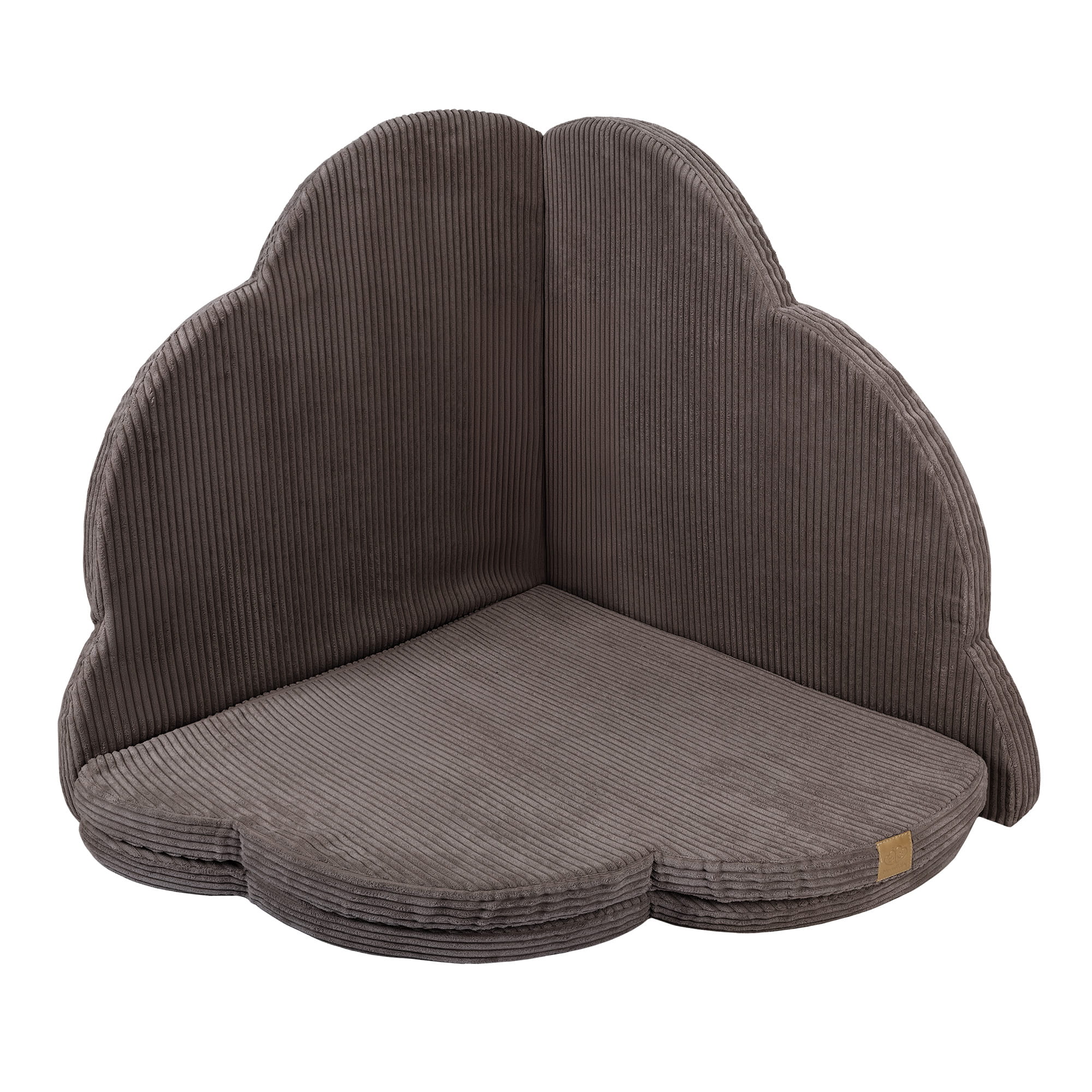 MeowBaby Speelmat Brown hoekmat met zachte stof, ideaal voor peuters en spelletjes.