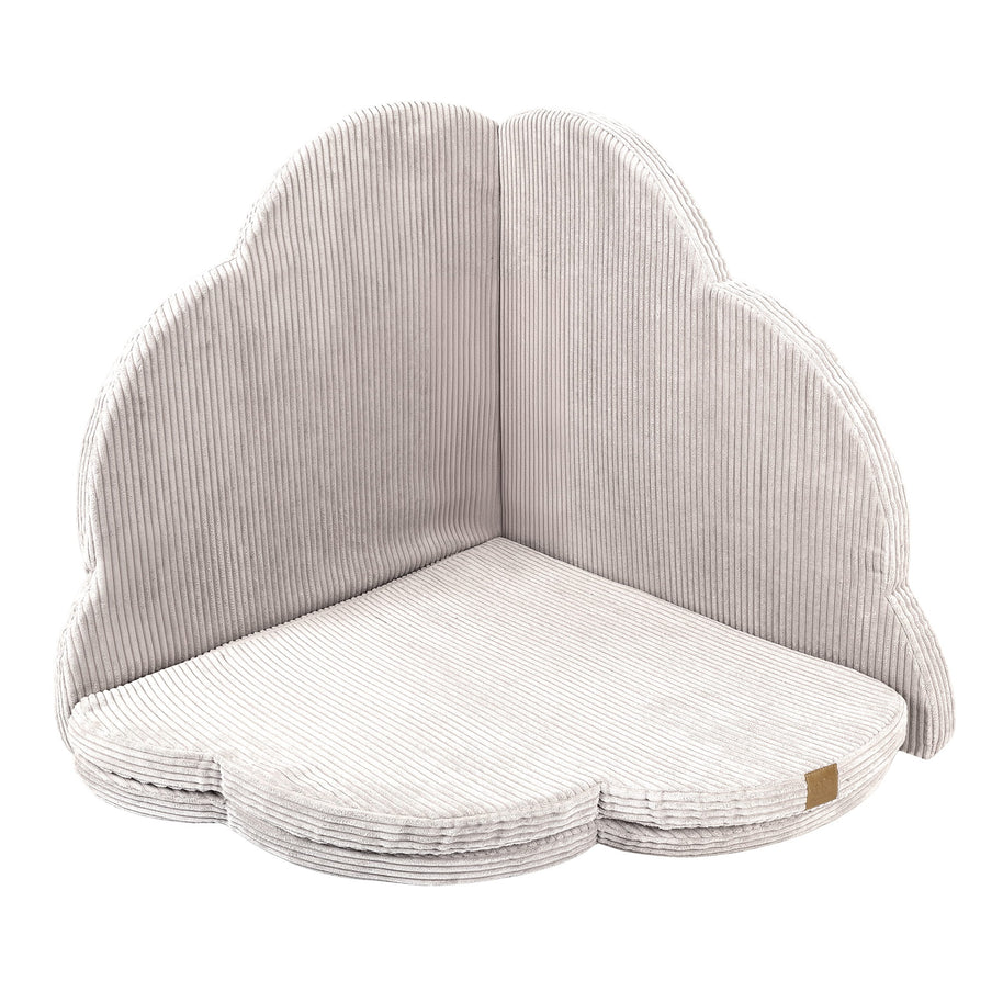 MeowBaby Speelmat - Ecru zachte babymat met opstaande rand voor veilig spelen en rusten