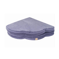 MeowBaby Speelmat Velvet Blue Grey in wolkvorm, zacht en comfortabel voor kinderen