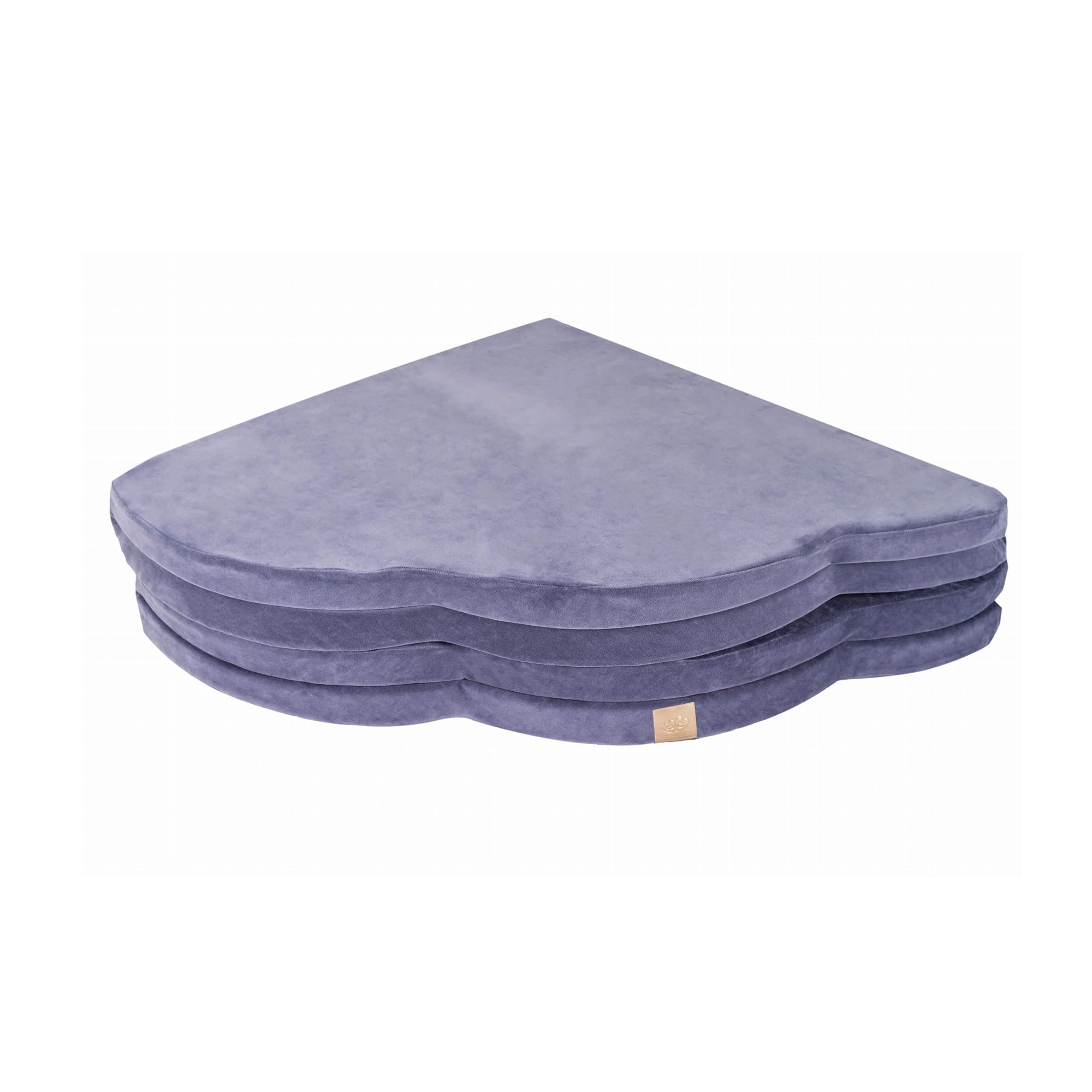 MeowBaby Speelmat Velvet Blue Grey in wolkvorm, zacht en comfortabel voor kinderen