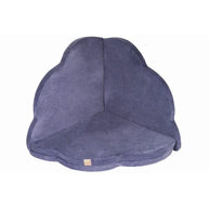 MeowBaby Speelmat Blue Grey Velvet zachte wolkvormige kinderzitje mat met rugleuning