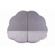MeowBaby Speelmat Light Grey Velvet in wolkvorm, zachte en veilige speelmat voor kinderen